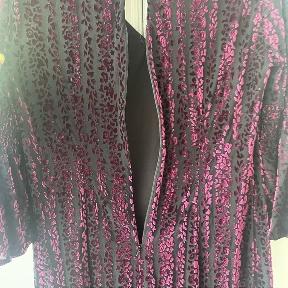 Taylor Smocked Sleeve Velvet Burnout Dress - Picture 7 of 10